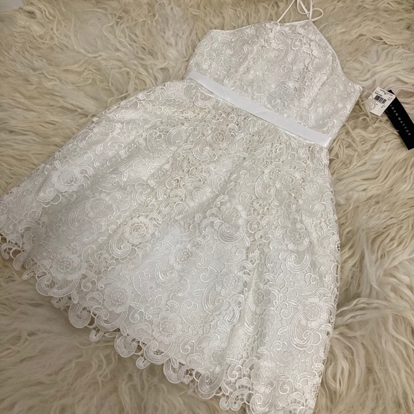 AIDAN MATTOX Lace Knee-Length Dress - Picture 2 of 12